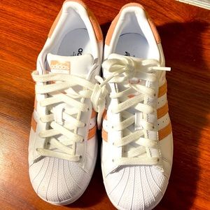 Superstar pink adidas women shoes